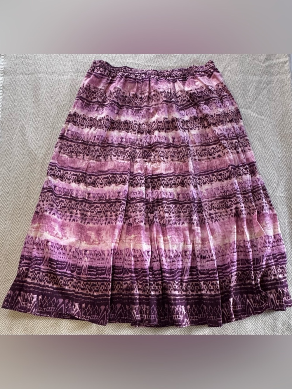 Liz & Co Y2K Vintage Cotton Maxi Skirt Size Large Purple Pink Boho Festival